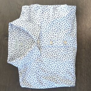 Peter Millar Blue White Patterned Polo - XL